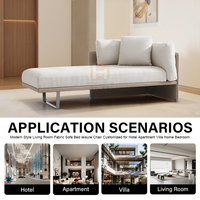 Modernes Holzrahmen-Stoffsofa-Set mit Freizeitstuhl und Schwammkissen für Hotel, Apartment, Villa, Zuhause und Schlafzimmer