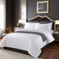 Ensemble de draps-housses en coton respirant 200TC 40 fils, tissé uni, pour dortoir, taille Queen, vente en gros