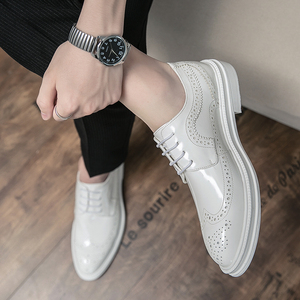 Scarpe eleganti Brogue comode scarpe da sposa <span class=keywords><strong>bianche</strong></span> da sposo in pelle oxford formali - Product Image 6
