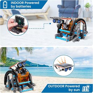 Kit de <span class=keywords><strong>robot</strong></span> solaire éducatif STEM 13-en-1, jouets de construction pour expériences scientifiques DIY, énergie verte, robotique pour enfants de 7 à 14 ans - Product Image 4