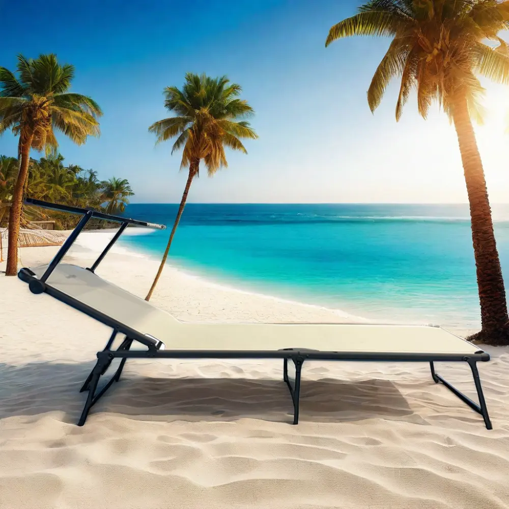 समुद्र तट या पूल के लिए अच्छी गुणवत्ता वाला एडजस्टेबल बैकरेस्ट, तुरंत सूखने वाला सनस्क्रीन लूगर चेयर रिलैक्स सीरीज