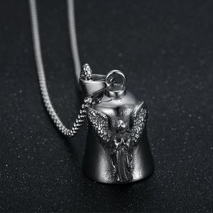 <b>Titanium</b> Steel Bell Pendant With Angel Wings Design For Men Women Fashion Necklace Gift Asymmetry Themed Pendants Stainless - Product Image 1