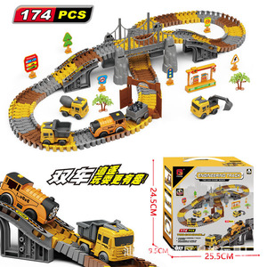 <span class=keywords><strong>Circuit</strong></span> de course de voitures électriques 174 pièces, ensemble de pistes flexibles, jouet de <span class=keywords><strong>circuit</strong></span> en plastique avec 4 voitures de construction pour garçons - Product Image 2