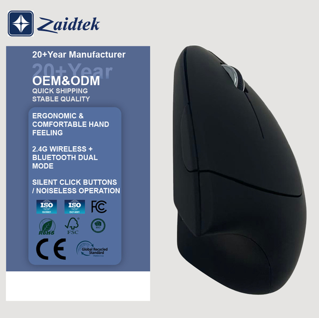 2.4G Wireless Ergonomic Mouse 6 Buttons 1600 DPI Optical Right-Handed Computer Mouse for Laptop Desktop