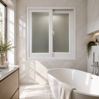 Fenêtre coulissante horizontale en PVC, profil Conch, verre trempé 5+12A+5, isolation thermique, cadre extérieur en plastique pour hôtel, norme ISO9001