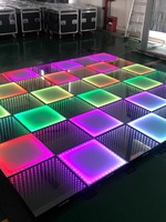 Plancher de danse lumineux pour fête, scène, extérieur, mariage, dalles de plancher de danse LED magnétiques 3D