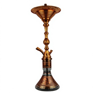 Ensemble de chicha authentique Khalil Mamoon Black Chrome Ice - 85 cm, noyau et chambre interne en laiton massif - Product Image 2
