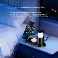 Nuevo Cargador Inalámbrico Magnético ZJ03 4 en 1 Qi2.2 de 25W con Lámpara de Noche para Escritorio, para Teléfono Celular, Reloj y Auriculares