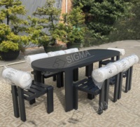 Ensemble de salle à manger en fonte d'aluminium Table et chaise de salle à manger d'extérieur Tabouret de bar en rotin Mélange de matériaux Mobilier d'extérieur
