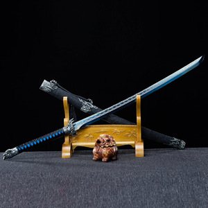 Spada Antica Longquan in Acciaio al Manganese Nero-Oro 109,5 CM, Modello Regalo per Cosplay e Collezionismo - Product Image 2