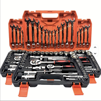 Kit d'outils manuels en plastique de 61 pièces avec mallette rigide, clé à cliquet métrique, OEM, réparations mécaniques automobiles, ensemble d'outils durables