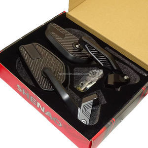 SHENAO Nuovi Specchietti <span class=keywords><strong>Moto</strong></span> Pieghevoli Convessi Superiori in Vera Fibra di Carbonio per Retrofit/Aggiornamento BAJAJ TVS Apache RTR 160 / 200 Regolabili - Product Image 6