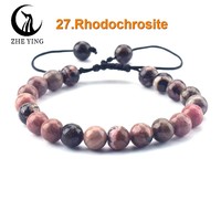 Zhe Ying 6/8mm Edelstein Heil kristall verstellbares Armband Großhandel Kristall verstellbares geflochtenes Armband Naturstein Armband