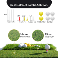 Filet de golf portable en polyester robuste avec retour automatique de balles, logo personnalisable, 10x7 pieds, pour entraînement de chipping et de frappe en extérieur