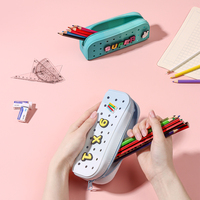 Nouvelle trousse à crayons en silicone de couleur dégradée pour étudiants, grande capacité, imperméable, trousse à crayons en silicone souple