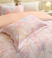 Parure de lit rose imprimée réactive, élégante et tendance, en coton à poils fins de haute qualité, douce et agréable pour la peau