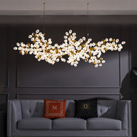 Lustre LED en verre de luxe moderne pour restaurant, villa, duplex, salon, lampe en verre en forme de grappe, lustre décoratif pour hôtel et bureau