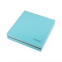 Boîte cadeau en bois laqué piano bleu brillant pour dattes, personnalisable avec logo, pour Ramadan, emballage en bois pour fruits secs, collection Jeddah KSA