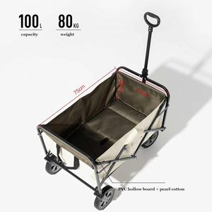 Adjustable Folding Wagon Collapsible Utility Metal Dolly Logistics Hand Truck Multipurpose Aluminum <b>Trolley</b> Cart - Product Image 2