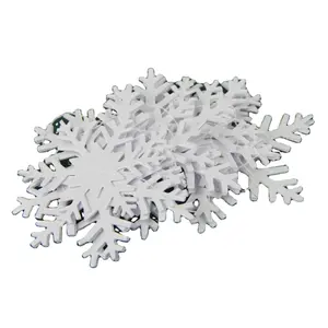 Venda quente de Papel Ornamento de Suspensão Do Natal 3D Floco De Neve Guirlanda