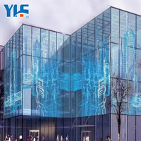 Écran Led Transparent Film Led Flexible Écran d'affichage en cristal sur les fenêtres du centre commercial Panneau publicitaire Led adhésif en verre