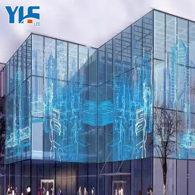 Transparent Led Screen Flexible Led Film Crystal Display Screen on Shopping Mall windows Glass Adhesive Led Advertising Panel