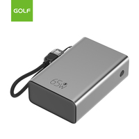Batterie externe mini en métal de 20000 mAh, grande capacité, prise en charge de la charge rapide PD 65W, câble intégré, écran TFT, vente en gros