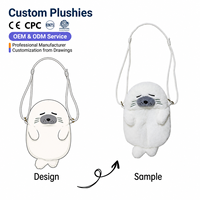 Sacs à dos en peluche super doux en coton PP, jouets en peluche personnalisables pour anniversaire, sac à dos animal anti-stress