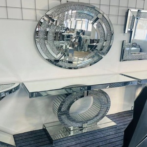 Table <span class=keywords><strong>console</strong></span> extensible moderne pour la maison, l'hôtel, l'atelier, la salle à manger ou la chambre à coucher, meubles de salon en verre miroir - Product Image 6