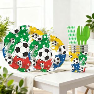 Decoraciones Personalizadas para Fiestas de Fútbol, Artículos para Mascotas, Platos de Papel, Servilletas, Vasos, Mantel y Pancarta con Temática Deportiva - Product Image 3
