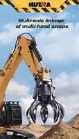 HUINA Excavadora RC Metálica Mejorada 580 1580 1/14, Vehículo de Ingeniería Eléctrico con Garra de Bolas, Cuchilla Giratoria 360°, Modelo V4 2025