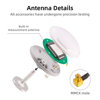 Antena GNSS RTK de Precisión GPS GLONASS BeiDou 5dBi de Alta Ganancia, Antena Activa Vertical con Conector Roscado para Mapeo, Compatible con OEM