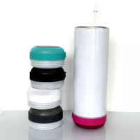 Gobelet intelligent sans fil en acier inoxydable de 20 oz avec haut-parleur musical, modèle mince et droit, vierge pour sublimation, vente en gros
