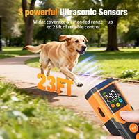 Dispositif anti-chien ultrasonique portatif 3X, 1800 mAh, portée de 23 pieds, 4 modes de fonctionnement, 5 niveaux réglables, répulsif pour chiens avec lampe torche