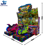 Machine de jeu d'arcade à monnayeur, simulateur de course de moto pour deux joueurs, machine de divertissement