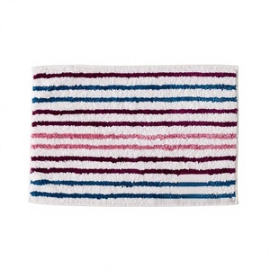 Tapis de bain personnalisé en gros de luxe à rayures multicolores tapis de bain design à séchage rapide en coton avec des techniques faites à la machine pour les salles de bain - Product Image 1