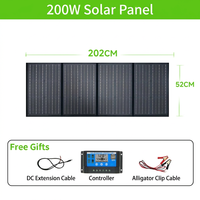 Panneau solaire pliable 200W ETFE monocristallin IP68 étanche XT60 MC4 compatible avec les stations d'alimentation Jackery EcoFlow Bluetti