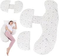Oreiller de soutien pour la grossesse en forme de U, blanc, 100% coton, amovible et lavable, pour le dos, le ventre, les jambes et les hanches des femmes enceintes