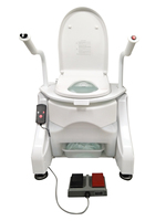 Lève-toilettes UKOM avec réservoir d'eau et commande par pédale pour une utilisation au chevet dans la chambre - Machine d'emballage professionnelle incluse