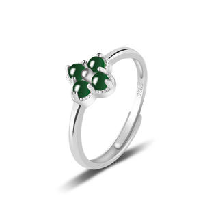 Bague en jadeite naturelle vert soleil, argent S925 incrusté, bague tendance pour femme, réglable, avec certificat d'expertise D159 - Product Image 2
