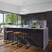 2024 dernières conceptions modernes en bois personnalisées armoire de cuisine comptoir de bar utilisation pour restaurant hôtel maison