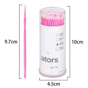 100pcs Disposable Cotton <b>Micro</b> Applicator Brush for Eyelash <b>Extension</b> Makeup Application - Product Image 2