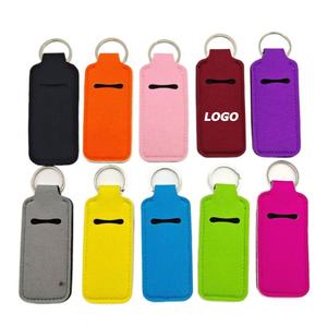 Juego de llaveros personalizados de neopreno duradero para desinfectante de manos, estuche de color sólido para lápiz labial, cubierta decorativa cuadrada (impresión digital) - Product Image 1