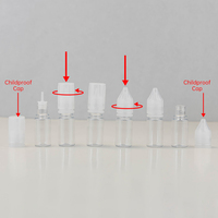 Flacon cosmétique en PET cylindrique avec bouchons anti-enfants et anti-effraction pour les soins de la peau, disponible en 10 ml, 15 ml, 20 ml, 30 ml, 50 ml, 100 ml