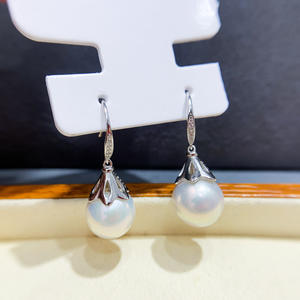 Accessoires en argent S925 pour la création de bijoux, magnifiques boucles d'oreilles en argent, plateau vide pour perles de 10-13 mm, catégorie de produit : boucles d'oreilles en perles - 22039 - Product Image 3