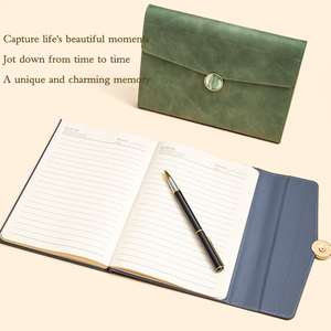 Carnet A5 personnalisable en cuir PU, design <span class=keywords><strong>enveloppe</strong></span> avec incrustation marbrée, boucle ronde et options multicolores - Product Image 4