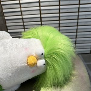 Poulet en peluche mignon aux cheveux verts pointus, jouet doux, oreiller pour enfants, cadeau d'anniversaire unisexe de 8 à 13 ans - Product Image 5