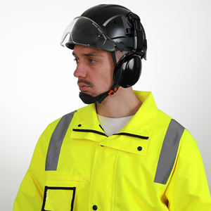<span class=keywords><strong>Casque</strong></span> de sécurité en ABS rigide, durable, multicolores, pour travaux en extérieur, cyclisme, avec visière et protège-oreilles - Product Image 4