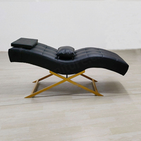 Nouveau design de table de massage pour salon de beauté lit à cils incurvés en cuir rose à base de métal doré