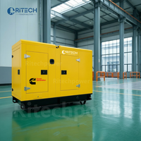 Groupe électrogène diesel Ritech 15 kVA 20 kVA 30 kVA 50 kVA, type silencieux, triphasé, onduleur, alimentation de secours électrique pour la maison avec ATS